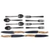 Premium Cutlery Set - 12 Piece -Camping Promotion Store acacia