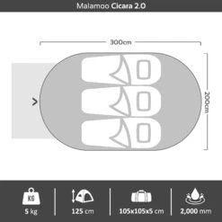 Malamoo Cicara 2.0 3P Pop Up Tent 9 Malamoo Cicara 2.0 3P Pop Up Tent -Camping Promotion Store cicara2