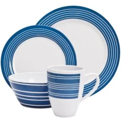 16 Piece Melamine Tableware Set -Camping Promotion Store nautical16