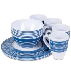 16 Piece Melamine Tableware Set -Camping Promotion Store nautical16b