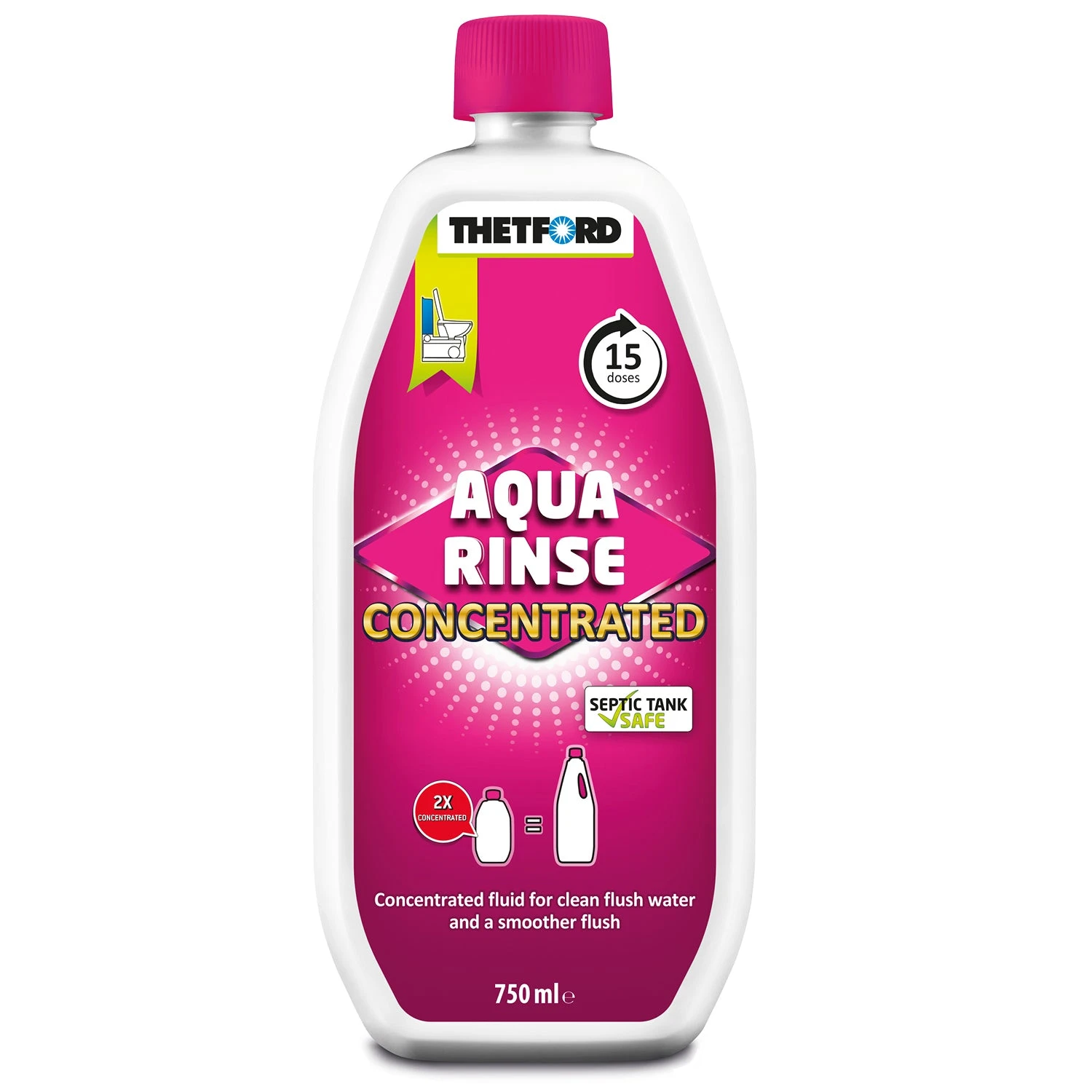 Thetford Aqua Rinse Pink Concentrated Toilet Chemical - 750ml 3 Thetford Aqua Rinse Pink Concentrated Toilet Chemical - 750ml