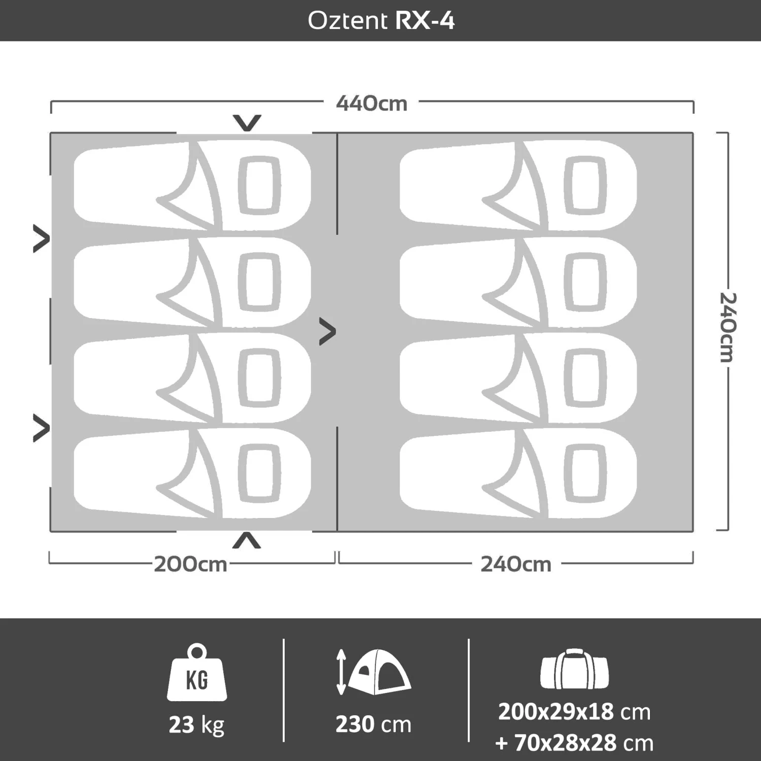 Oztent RX-4 Touring Tent + Front Living Room 6 Oztent RX-4 Touring Tent + Front Living Room - Image 4