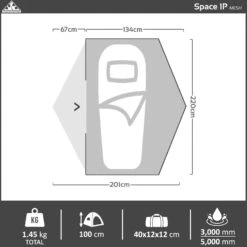 Space 1P Hiking Tent - Mesh Inner -Camping Promotion Store space1mesh
