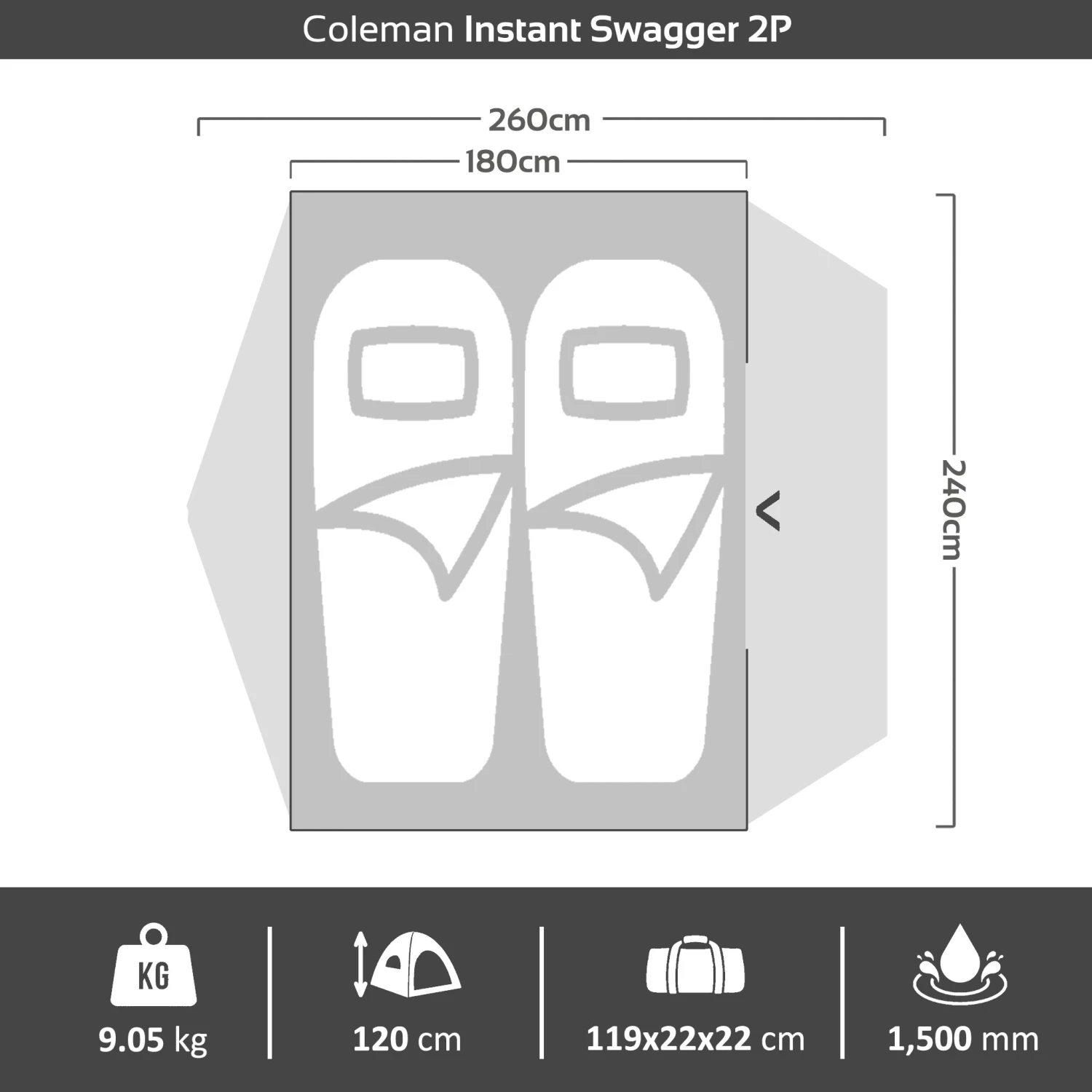 Coleman Instant Swagger 2P Tent 10 Coleman Instant Swagger 2P Tent - Image 8