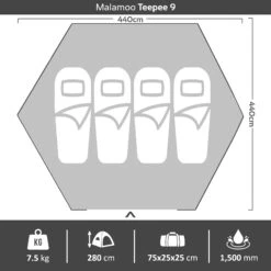 Malamoo Teepee 9 Tent -Camping Promotion Store teepee9 c4710dde a63f 41ce b2f1 11badc4c2e06