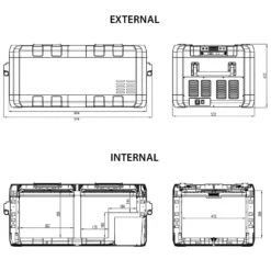 TravelMate 80L Dual Zone Fridge/Freezer -Camping Promotion Store tmdz 80 ns size